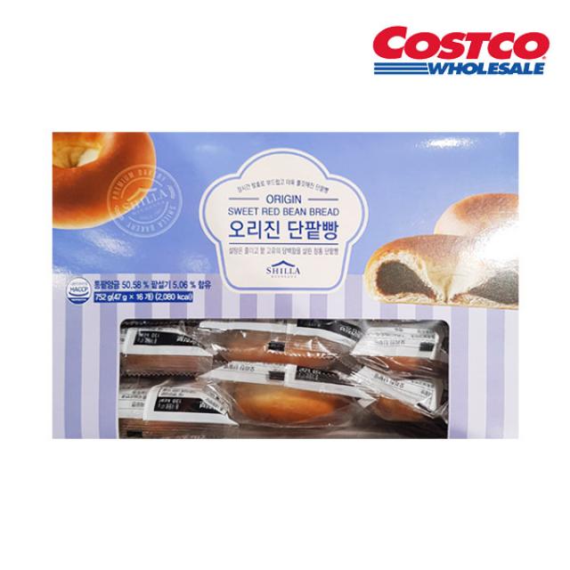 [퀴클리몰] 코스트코 신라명과 오리진 단팥빵 47g x 16개, 1개, 752g