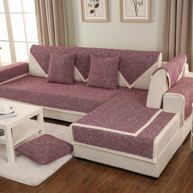 대형 스트라이프 쇼파커버 소파 무지 심플 카우치 천커버 소파리폼, 적포도주_특별한 크기