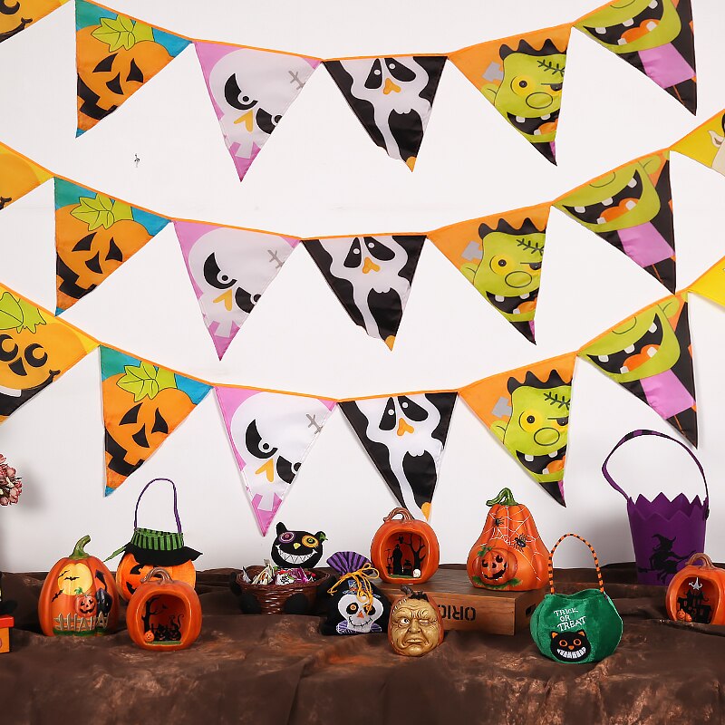 할로윈 장식 배너 호박 유령 박쥐 배너 프로 키즈 홈 diy 멧새 벽 매달려 garlands 파티 바 홈 장식, 1개, 다양한 색상