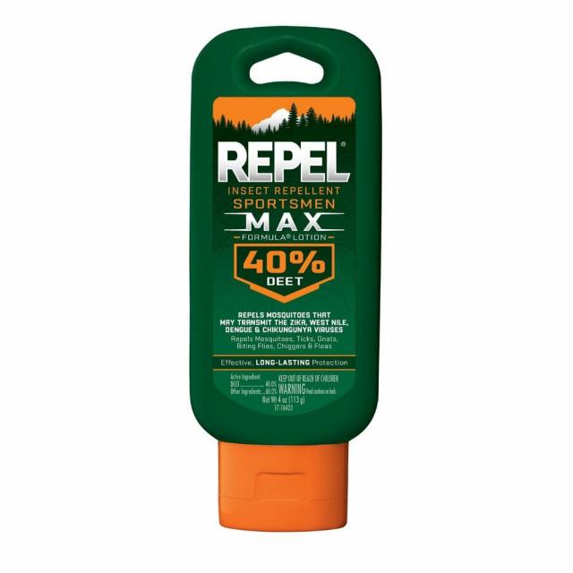 Repel 리펠 천연 곤충 기피제 스포츠맨 맥스 포뮬라 로션 4 oz (113g) 2팩 INSECT REPELLENT SPORTSMEN MAX FORMULA LOTION, 1개, 1ml