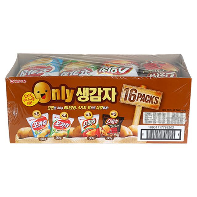 과자세트 1. 농심 맛있는 이야기 2. 오리온 only 생감자 3. 크라운 스낵박스 3종 모음 과자세트/과자선물세트, 1개, 02.오리온 only 생감자