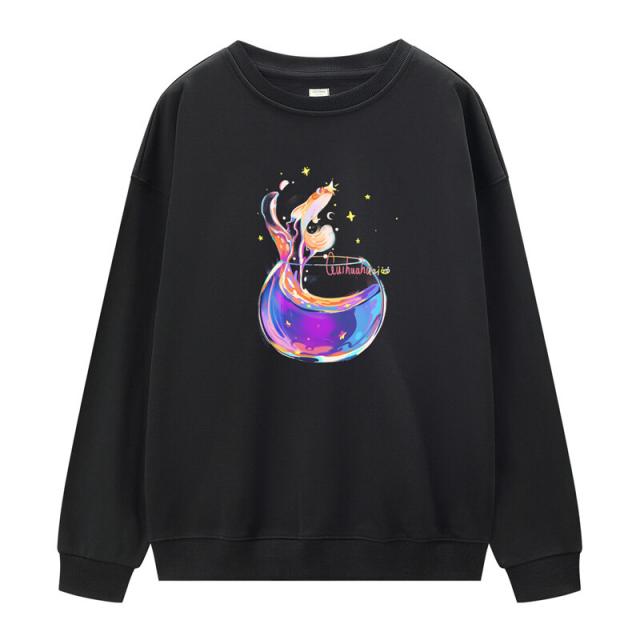 와이드 루즈핏 맨투맨 수염을 묘사하다 연명 지오다노 여성 팬시 금붕어 트렌드 라운드넥 상의 2712262922