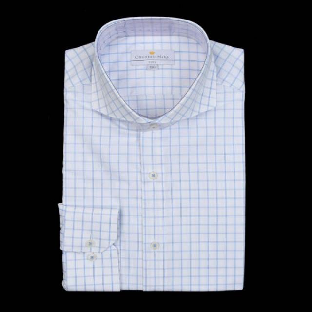 [현대백화점][카운테스마라] CDHQ3P1108A0 윈도우체크 호리젠탈 슬림핏 셔츠