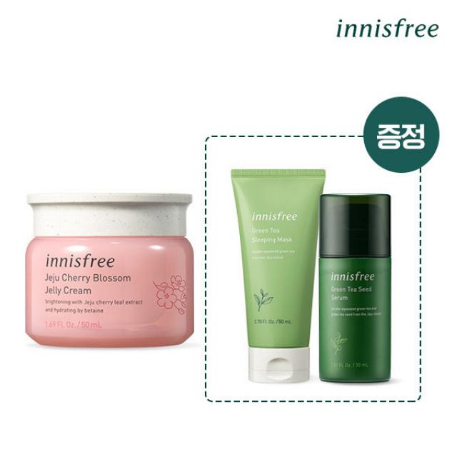 [이니스프리] [한정]제주 왕벚꽃 젤리크림 50mL+폼클렌저 50mL+씨드 세럼 30mL, 상세 설명 참조