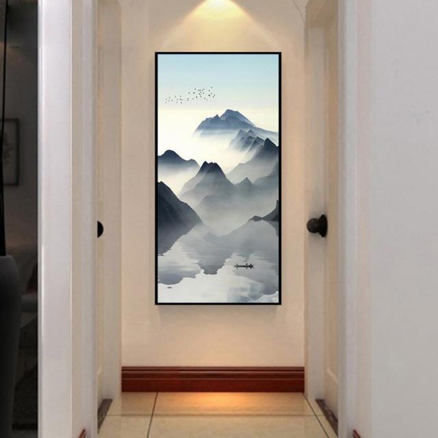 벽화 장식그림 객실 거실 인테리어 그림 세트 34호 ADfk167, 사진색 B(블랙 액자)