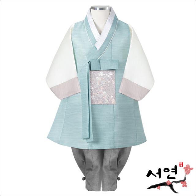 서연한복 HJ_1959 온새민트끝동 백일복 돌부터 10세까지 남아한복