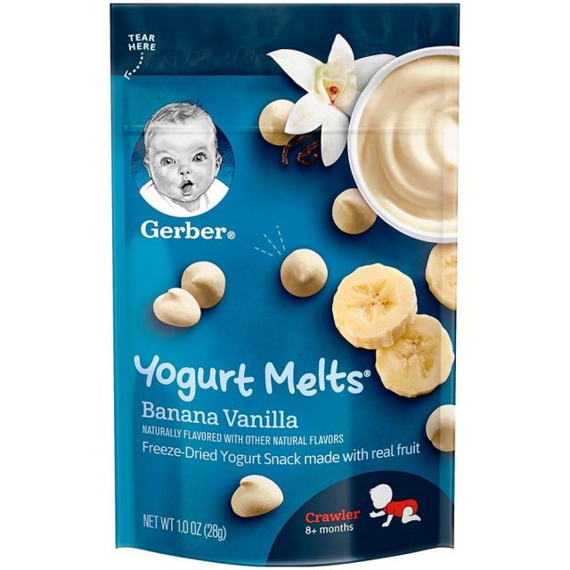 Gerber 거버 요거트멜츠 동결건조 바나나 바닐라 아기과자 Yogurt Banana Vanilla 1oz(28g) 7봉, 1