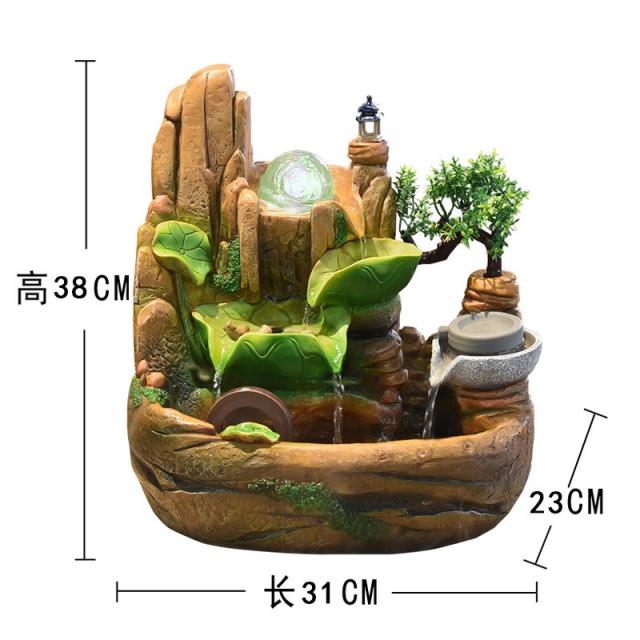 인테리어분수 장식용산 흐르는물 분수 물레방아 풍수 재물을부르는 장식품 실내 테이블 환적 공이높은 산, T02-연꽃(중간사이즈 미포함 안개)