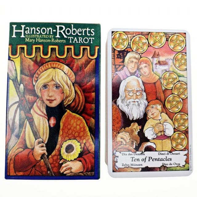 Grand Acana는 이름과 마찬가지로 운명의 일반적인 재산을 설명하는 데 사용됩니다. Hanson-Roberts the Tarot Cards Deck Hansen Robert Tarot., Grand Accana 카드는 일반적인 행운 Hanso