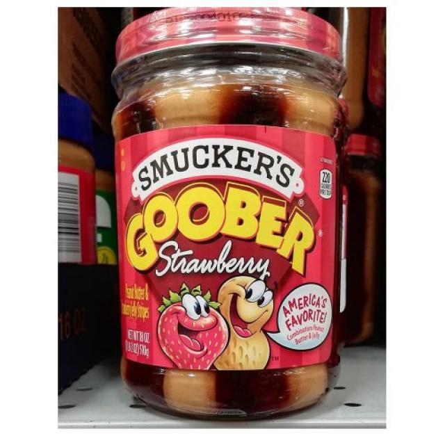 Smucker's Goober Strawberry Peanut Butter 구버 딸기 땅콩 버터 18oz 510g, 단품