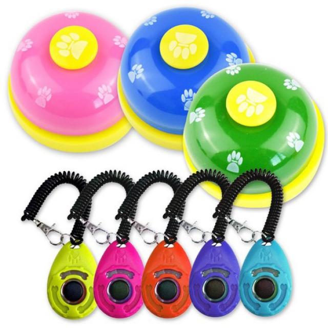 [퀸펫] 반려동물 행동교정 훈련용벨+클리커 세트상품