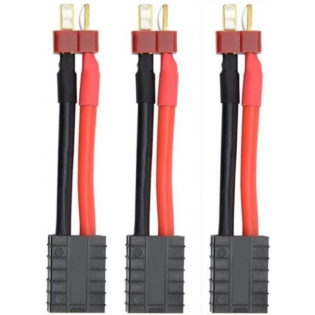 Youme 3pcs 남성 학장 T- 여성 TRX Traxxas 커넥터 어댑터 케이블 Traxxas 슬래시 E Revo (1.9in 12AWG) 용 RC Lipo 배터리, 단일옵션