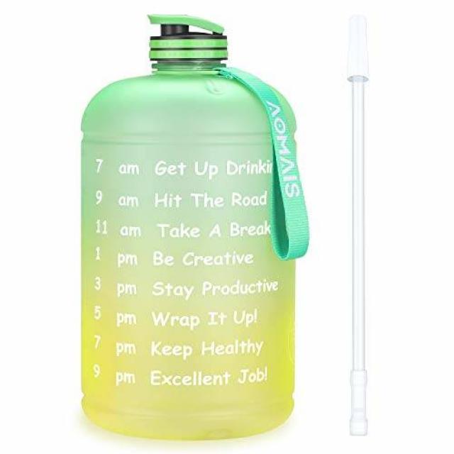 AOMAIS Gallon Water Bottle with Motivational Time Marker Larg/432142, 상세내용참조