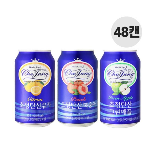 초정탄산수 복숭아 그린애플 유자 350ml x 24 x 2팩, 복숭아 350ml (24개x2팩)개