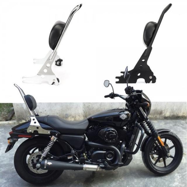 Sportster XL 883 1200 48 XL883 XL1200 오토바이화물 랙 시시 바 뒷좌석 승객 등받이 쿠션 패드 블랙 크롬 124550, 검은