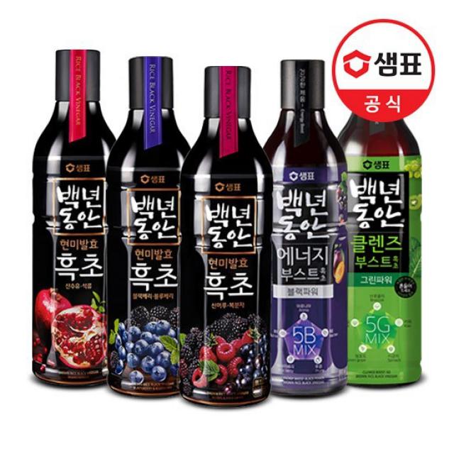  샘표 백년동안 프리미엄 흑초 900ml 3병 골라담기 01_복분자1+블루베리1+석류1 상세설명 참조