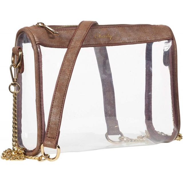 명확성 핸드백 전문 및 대학 스포츠 행사를위한 Zoe Clear 여성용 가방 Clear Bag Stadium Policy Approv