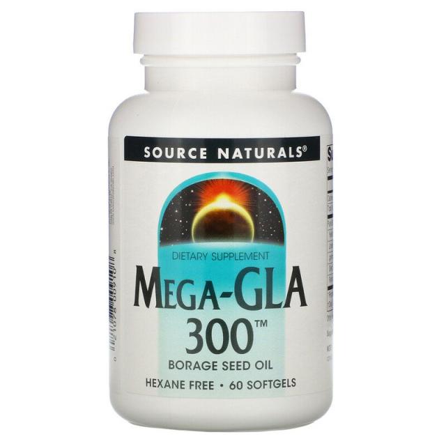 소스 네츄럴 Source Naturals 메가-GLA 300 60 소프트젤, 60개, 1개