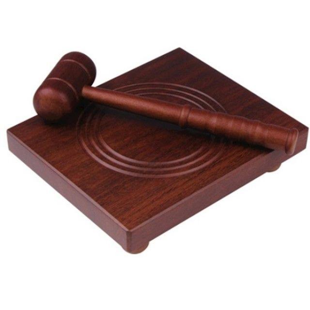 의사봉 대형30X210X250 개회 폐회 재판 이사회 회의용 판촉 포장 주주총회 판사놀이, 1개