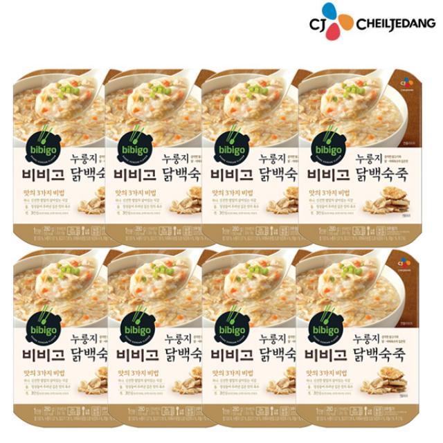 비비고 누룽지 닭백숙죽, 280g, 8개