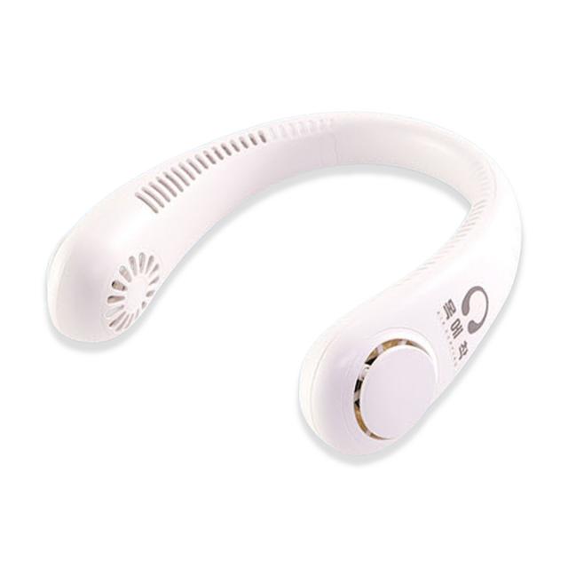 에어서핑 목에착 선풍기 날개없는 휴대용 미니 목걸이형 선풍기 캠핑용 USB 선풍기, 화이트(1개)