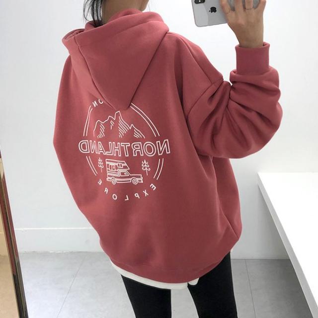 코튼홀릭 SM NORTHLAND 기모 오버핏후드 4color