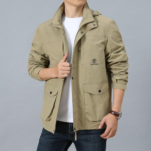 다소미얼 Mar.06 261번 봄가을 남성 점퍼 중 장년층 아빠룩 남코트 얇은 가을옷 빅 사이즈 캐주얼 중년남윗도리를 걸치다Z