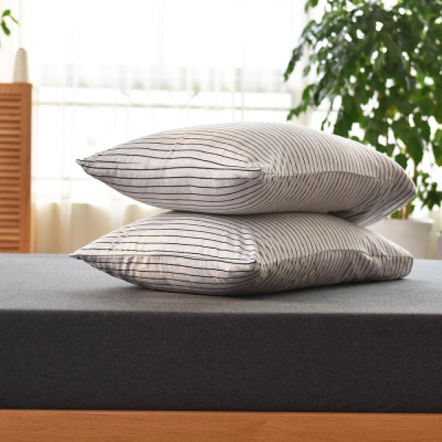 베개커버 양품 한쌍 순면 면니트 베게커버 48x74cm, C05-혼백 블랙스트라이프(베개커버 2세트)