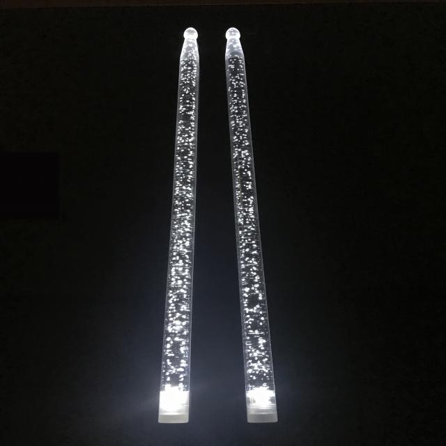 타악기스틱 드럼 드럼스틱 5A불빛나는 형광 북채 전자드럼 발광 무대 연기 드럼세트 막대, T08-거품 타입무광 극력 한쌍-화이트 단광