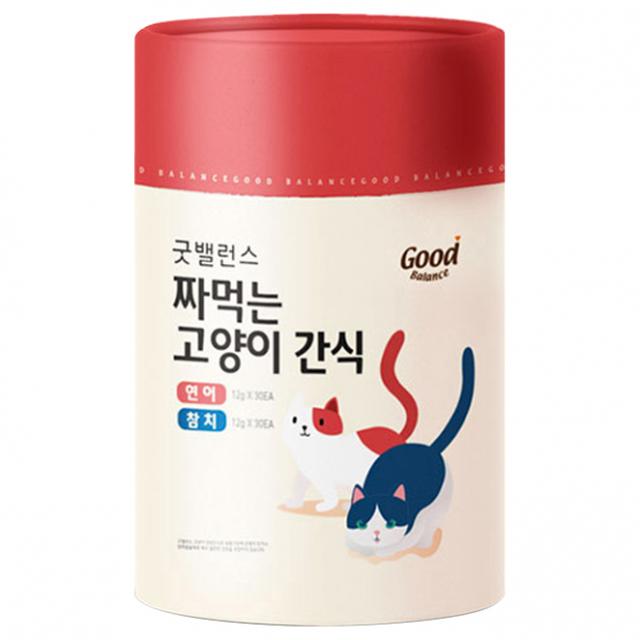 굿밸런스 짜먹는 고양이 간식 플러스, 참치 30p + 연어 30p, 1세트