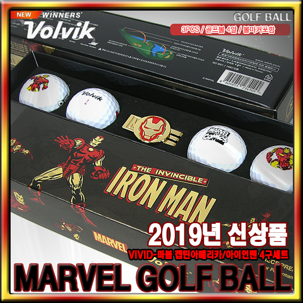 [볼빅정품] VOLVIK 비비드 무광 칼라 골프볼[3pcs][혼합색상 A&B], 4구, 2018년 아이언맨 골프볼 1더즌