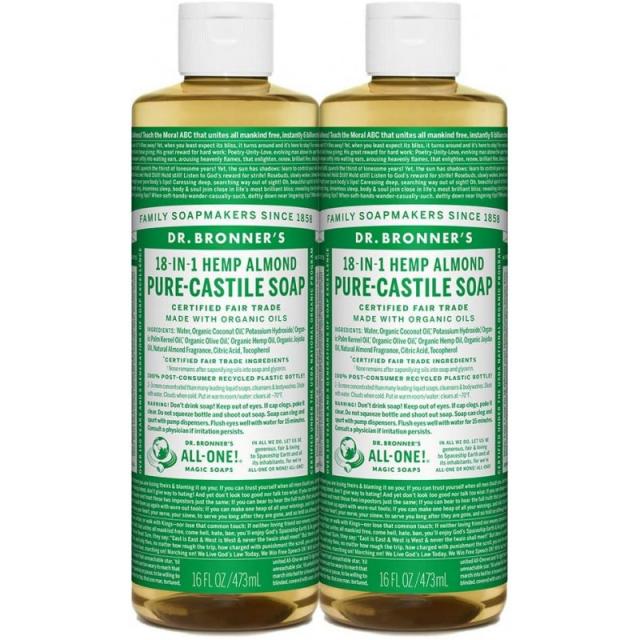 Dr. Bronner 's-순수성 액체 액상 비누 (알몬드 16 온스 2 팩)-유기농 오일로 만든 18-in-1 용도 : 얼, 1