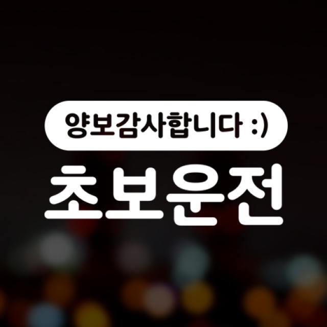 윈스턴 초보운전 아이가타고있어요 아이먼저 극한초보 차량스티커 40종 1개 6.몽글 초보 화이트