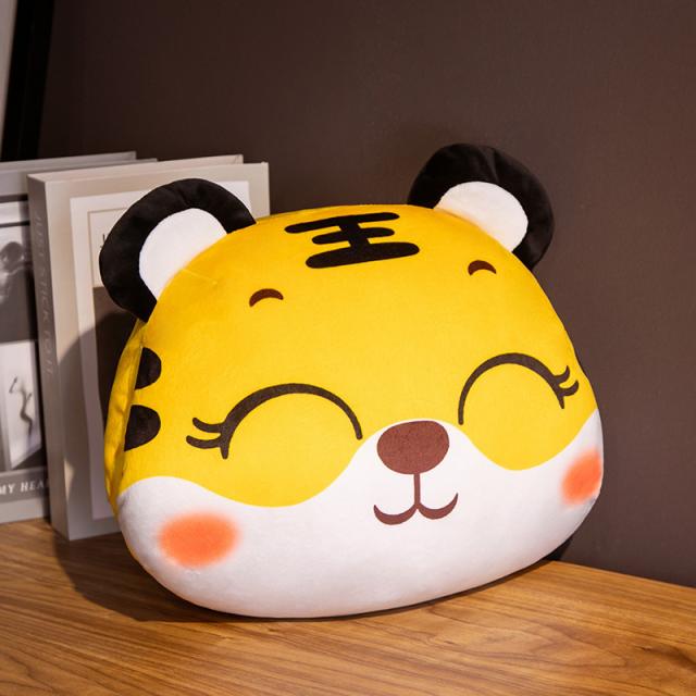 만화 호랑이 따뜻한 손 쿠션 사무실 낮잠 베개 가구 겨울 호랑이 해 동물 끼어들다 따뜻하다 손 가리다, 눈을 가늘게 뜨다, 30*35cm