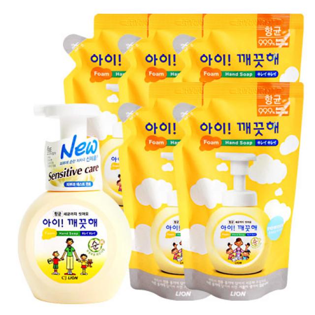 아이깨끗해 순 용기1+리필x5개 1250ml 1개