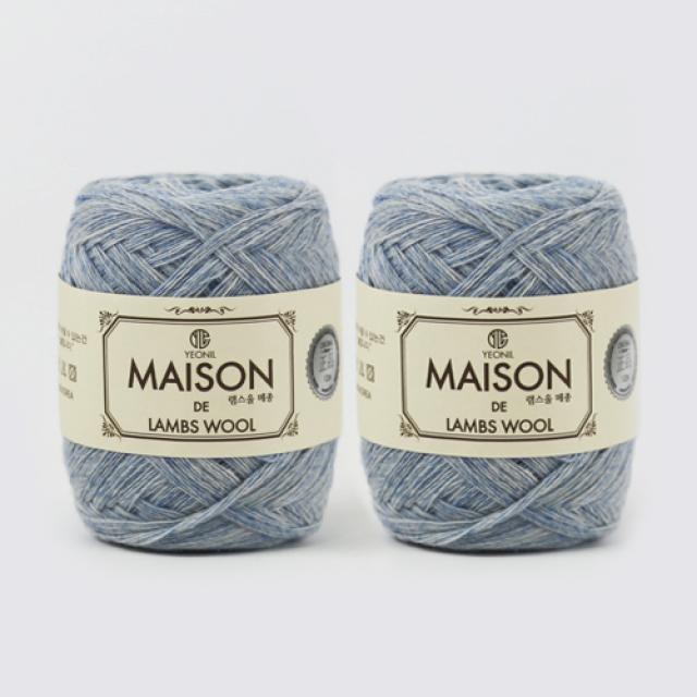 [앵콜스] 램스울 메종실(2볼세트) 뜨개실 털실 손뜨개, 34.빈티지연데님멜란지