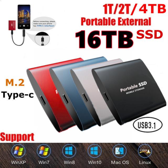 ShenglanSSD 모바일 솔리드 스테이트 드라이브 16TB4tb 저장 장치 하드 드라이브 컴퓨터 휴대용 USB 3.0 모바일 하드 드라이브 솔리드 스테이트 디스크