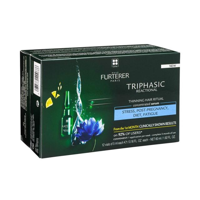 르네휘테르 Rene Furterer 트리파직 리액셔널 앰플 Triphasic Reactional 두피 영양제 0.16oz(5ml) 12입