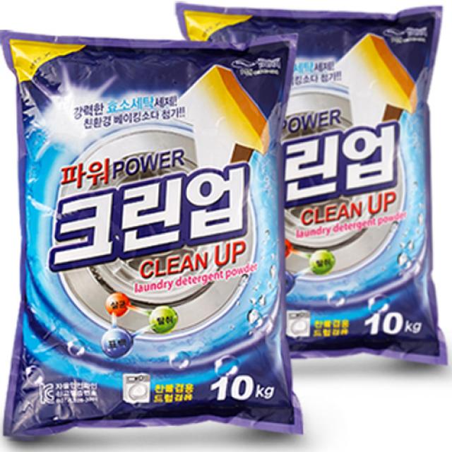 크린업 찬물 겸용 분말 세제 10kg 2개