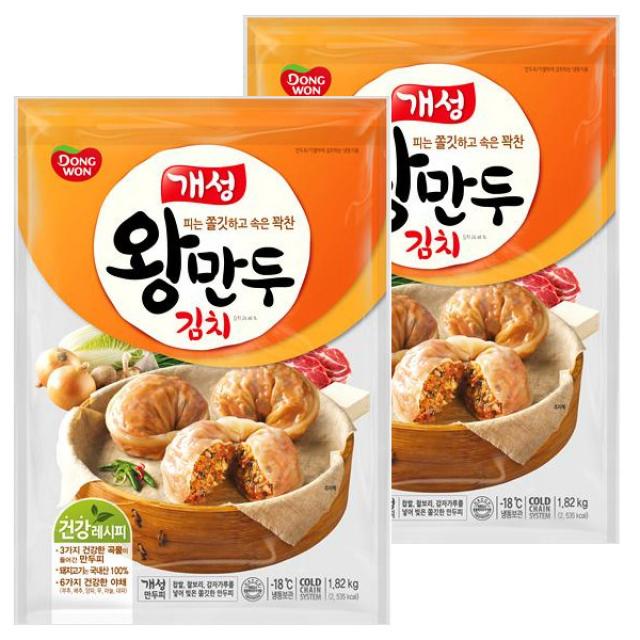 개성 동원에프앤비 왕만두 김치, 필수선택:김치왕만두1.82kg X 2