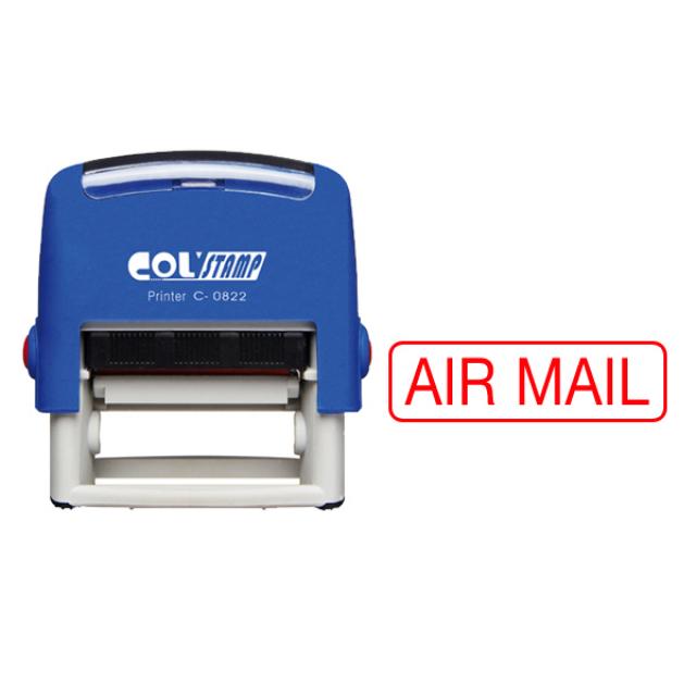 자동스탁 AIR MAIL C-0822 날인14x38mm 청색스탬프