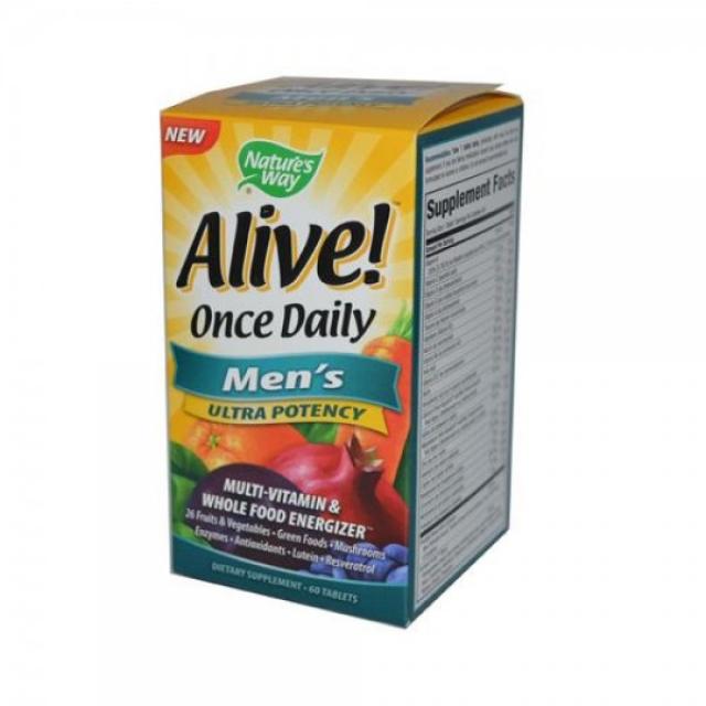 [미국 직구]NATURE'S WAY ALIVE! ONCE DAILY MEN'S MULTI-VITAMIN - 60 TABLETS HGP0726521, 1개