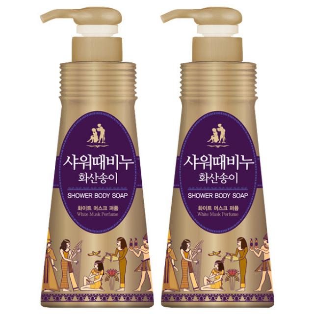 무궁화 샤워 때비누 화산송이 각질케어용 바디 솝, 900ml, 2개