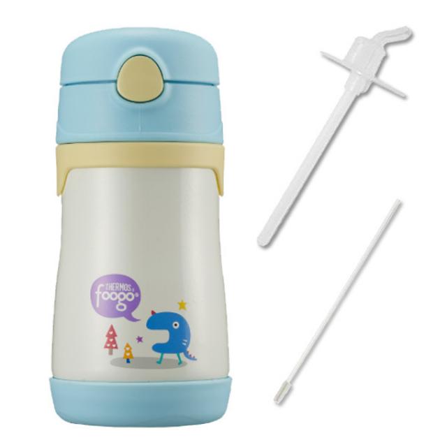 푸고 진공단열 빨대컵 290ml+빨대리필+세척솔, 블루, 1개