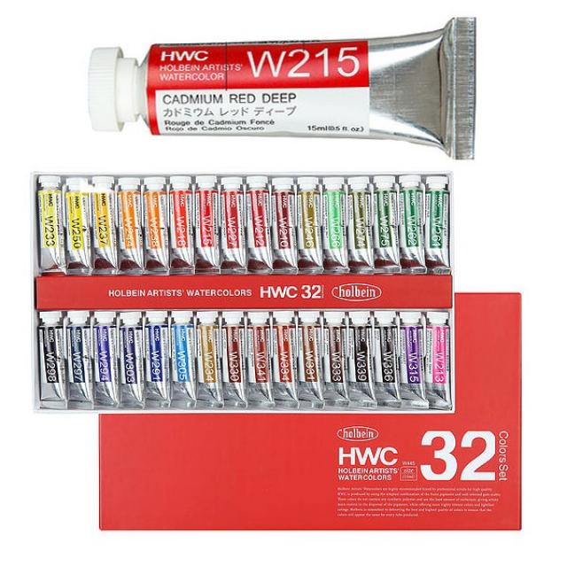 홀베인 수채화 물감/HWC/15ml/전문가용 수채물감/holbein, 낱색E W214 CADMIUM RED Light