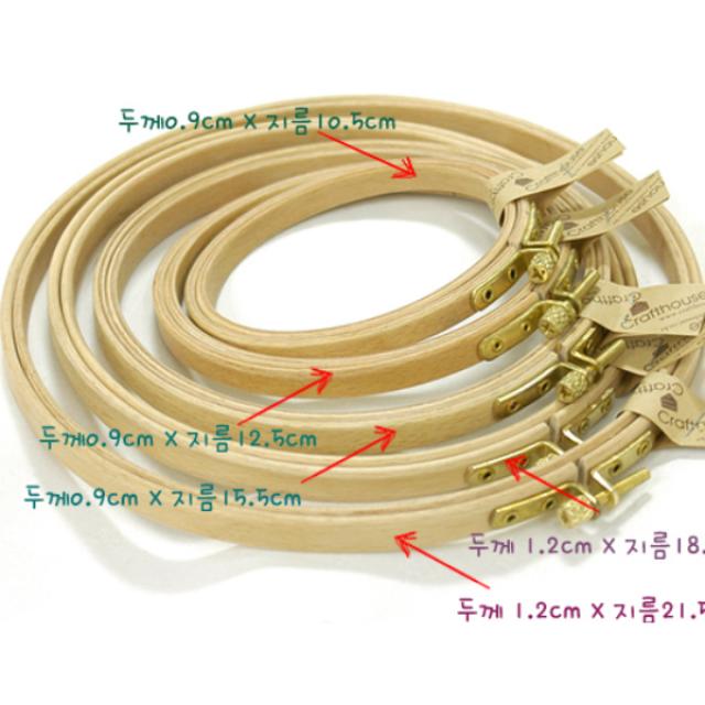 크래프트하우스 자수할때 꼭 필요한 튼튼한 나무수틀, 사이즈 18cm 1개