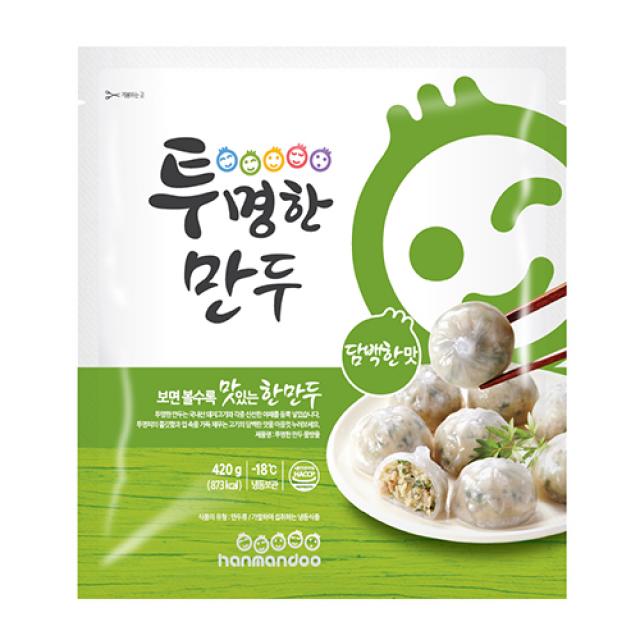 한만두 투명한 만두 물방울, 420g, 1개