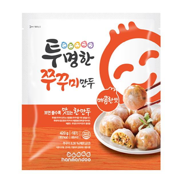 한만두 투명한 쭈꾸미만두 물방울, 420g, 1개