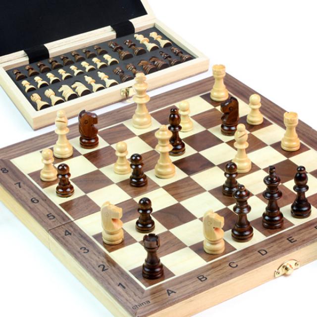 고급 원목자석체스 / 휴대용 보드게임 두뇌개발 IQ EQ, 대신_골드 원목 자석 체스(30)
