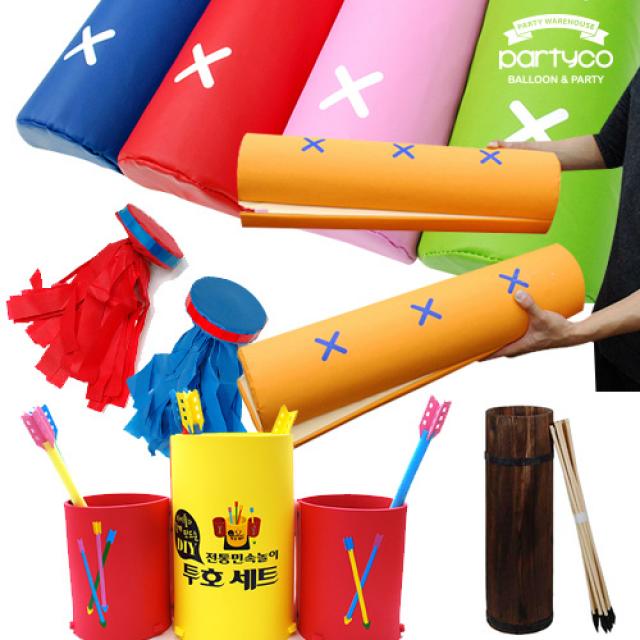 파티코 민속놀이용품 민속놀이도구 대형윷놀이 투호놀이 왕제기차기 굴렁쇠 풍등, 1세트